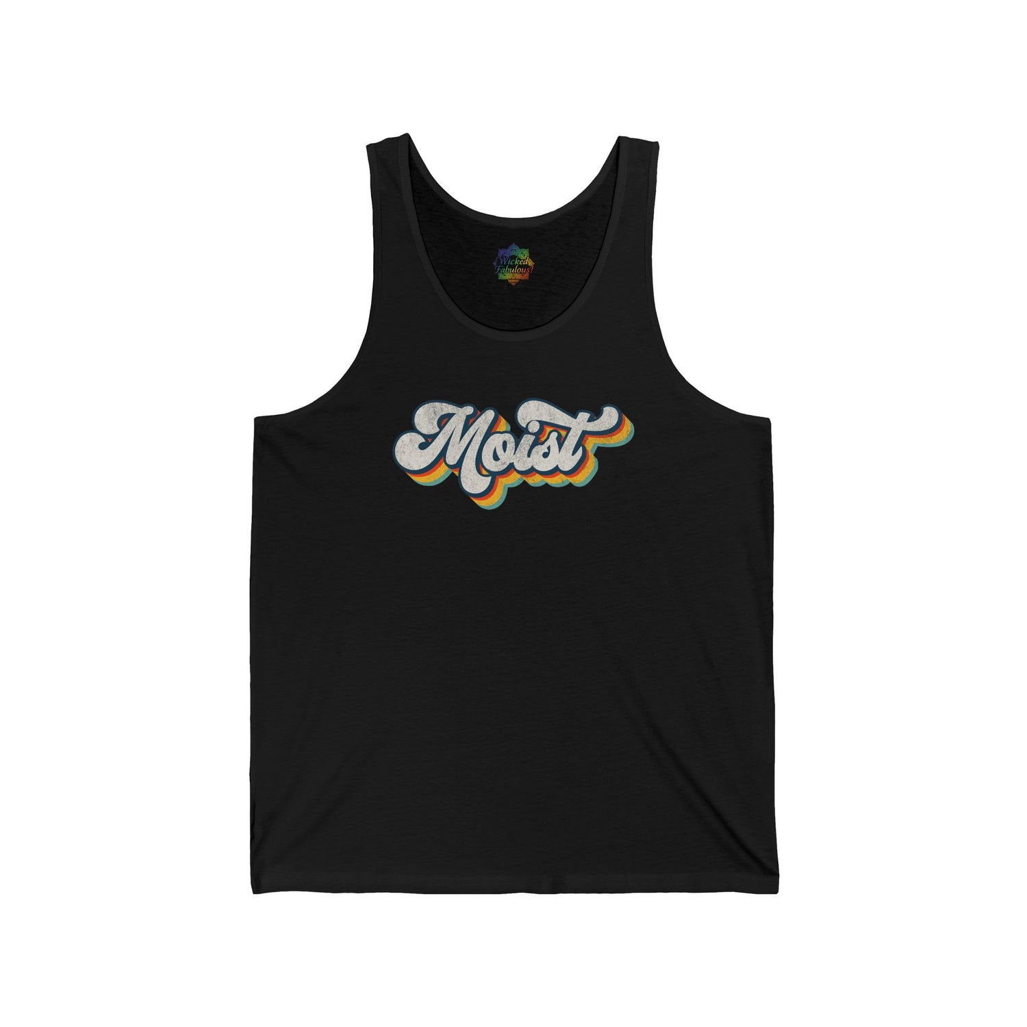 “MOIST” Funny Graphic Tank Top – Lightweight, Bold & Unapologetically Awkward