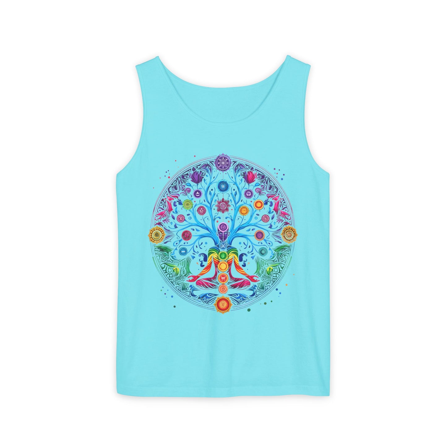 Vibrant Tree of Life Chakra Tank Top - Colorful Spiritual Design