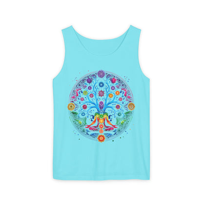 Vibrant Tree of Life Chakra Tank Top - Colorful Spiritual Design