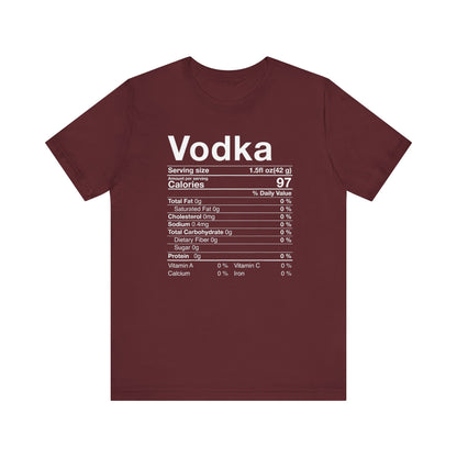 Vodka Nutritional Label