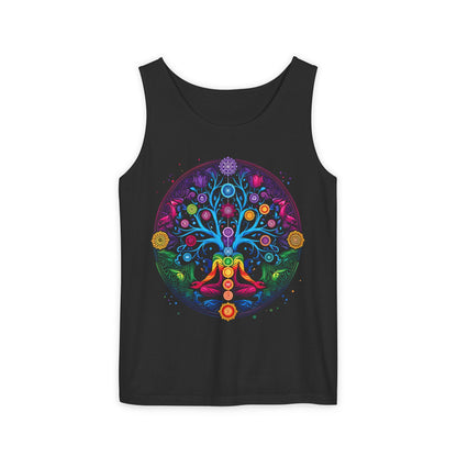 Vibrant Tree of Life Chakra Tank Top - Colorful Spiritual Design