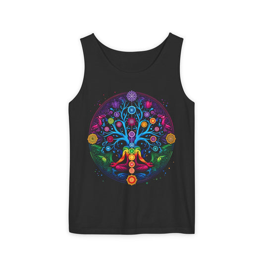 Vibrant Tree of Life Chakra Tank Top - Colorful Spiritual Design