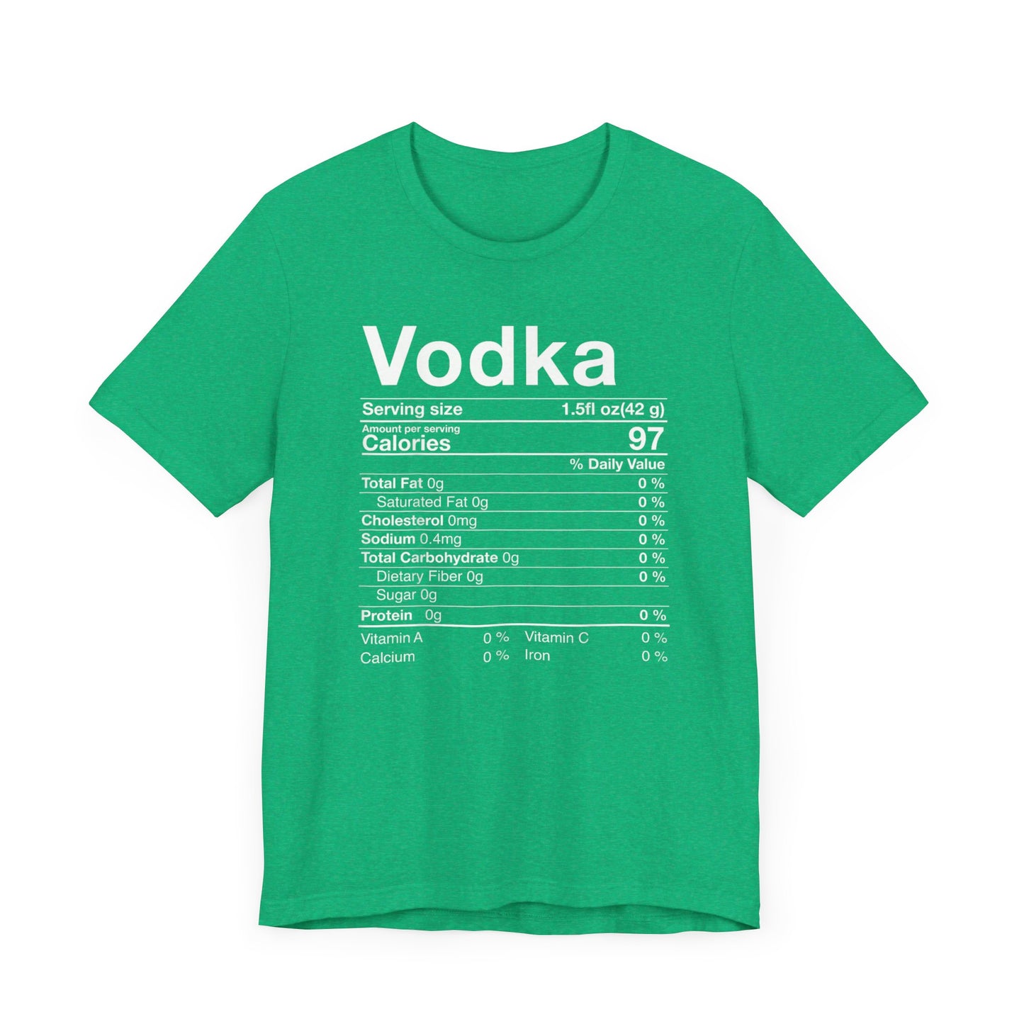 Vodka Nutritional Label