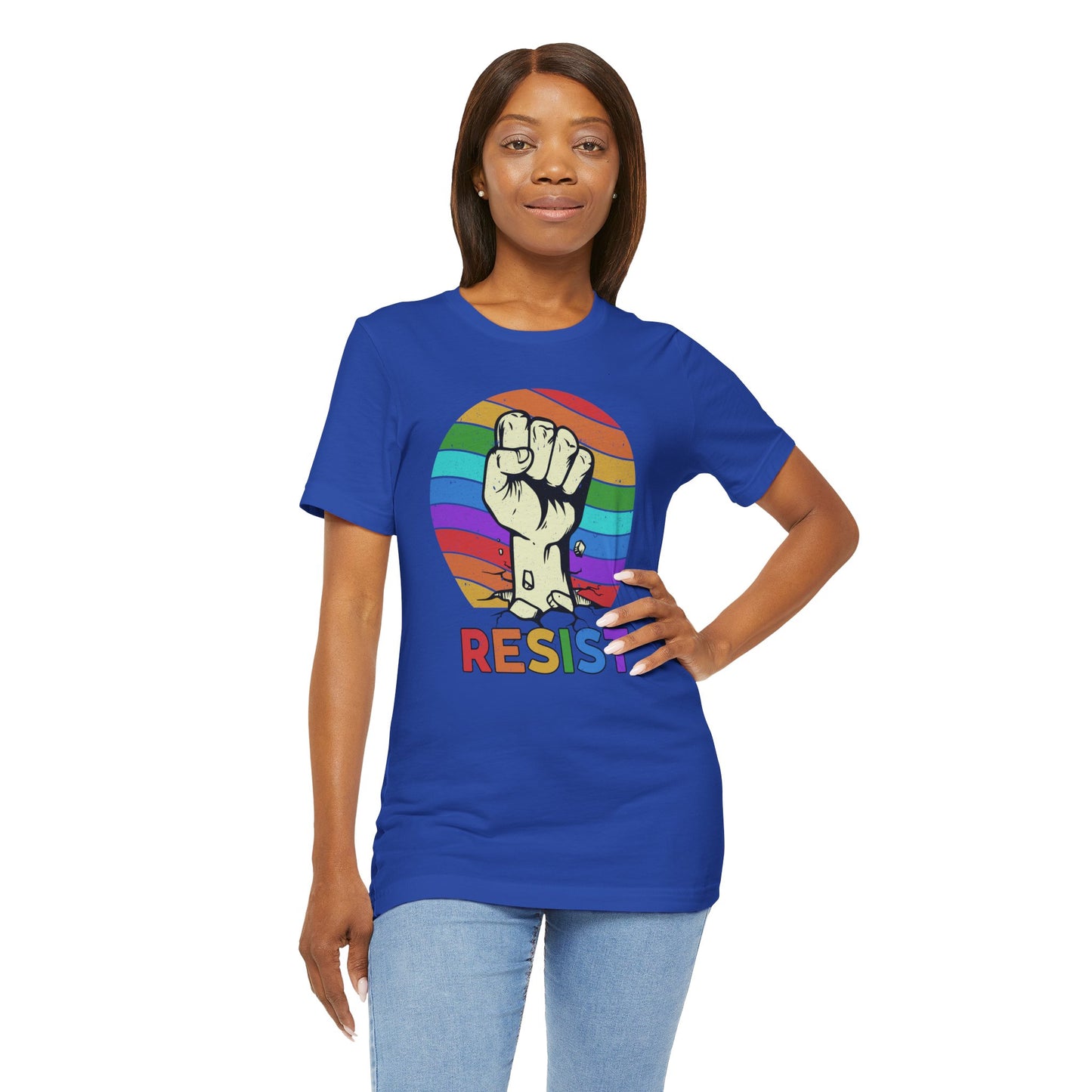 Resist Rainbow Graphic Tee | Unisex Short Sleeve T-Shirt for Activism and Pride