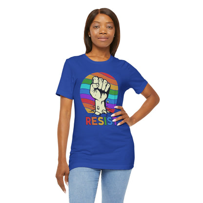 Resist Rainbow Graphic Tee | Unisex Short Sleeve T-Shirt for Activism and Pride