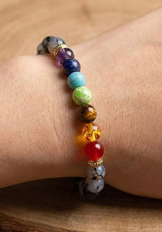 Dragon Agate 7-Chakra Balance Bracelet – Protection, Strength & Energy Flow