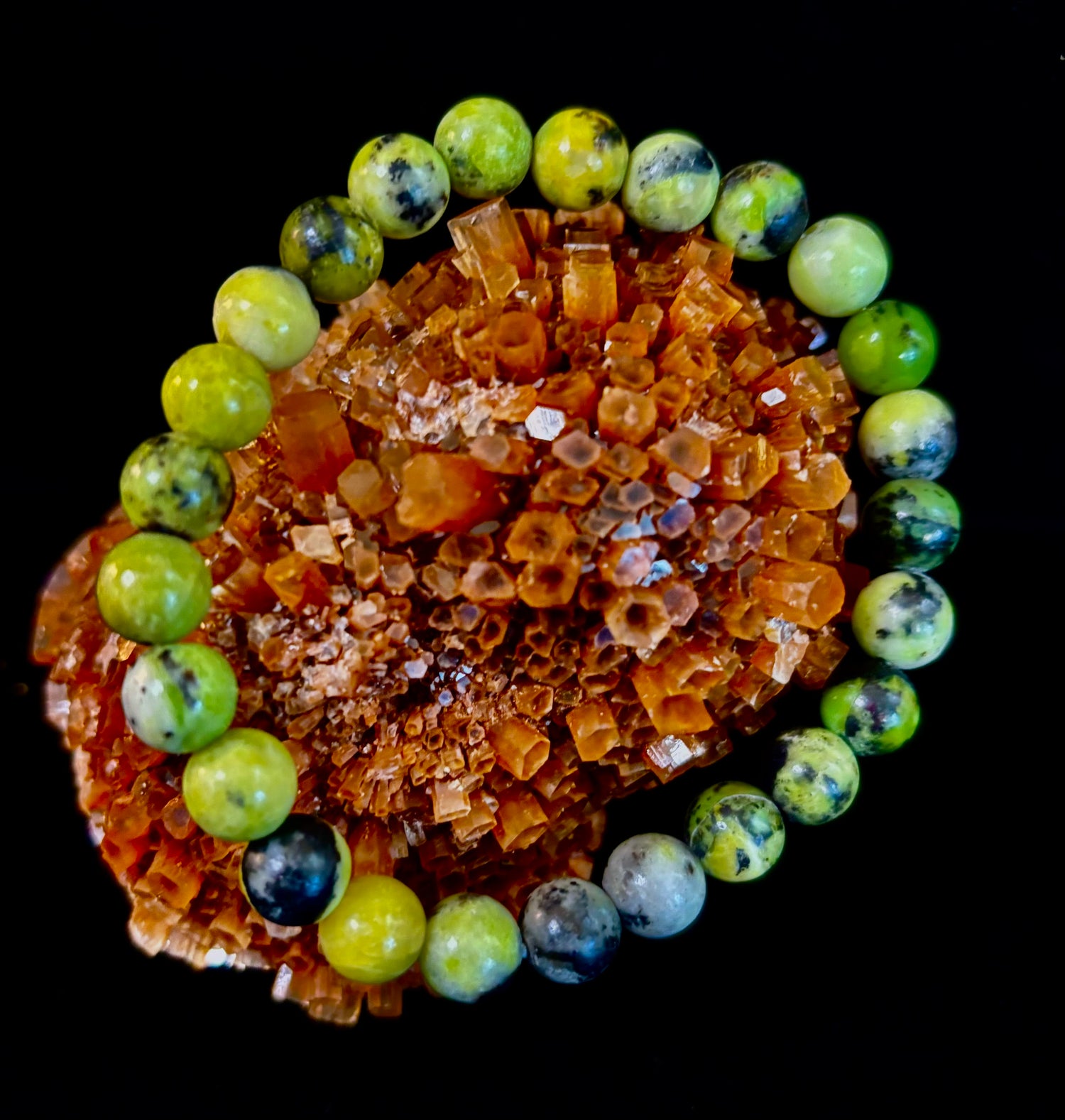 Vital Earth Serpentine Bracelet – 8mm Reiki-Infused Healing & Transformation Gemstone (7.5” Fit)