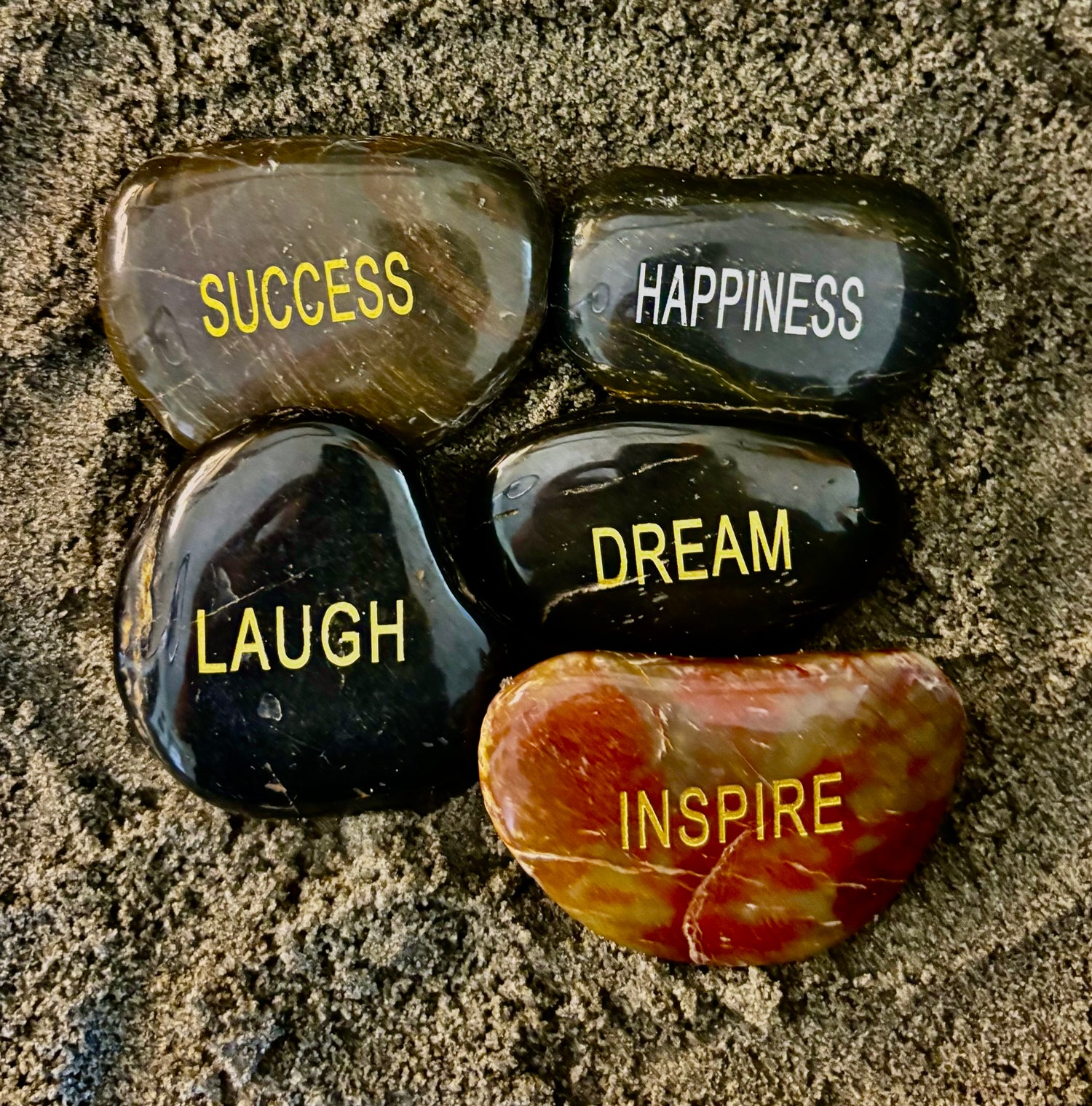 Intention Energy Stones – Engraved River Rock Collection