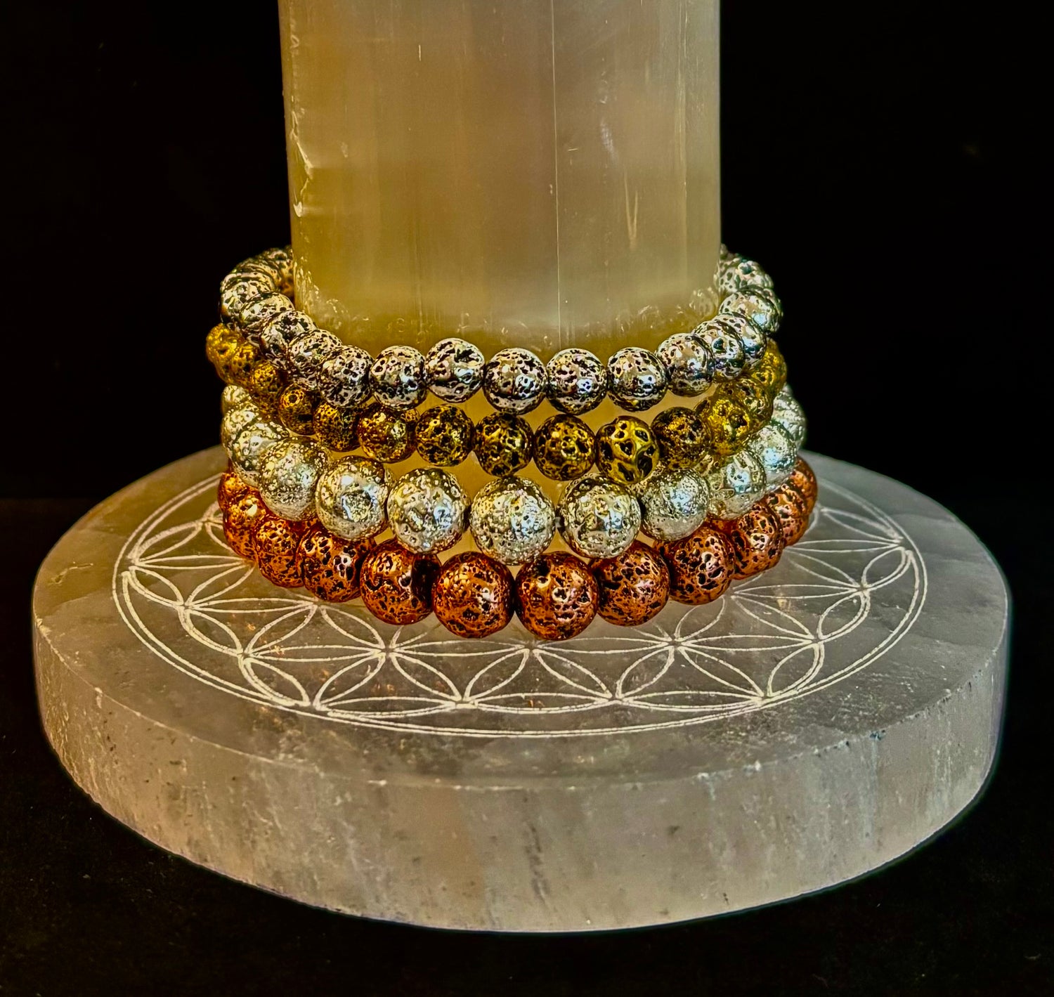 Glow & Go Lava Stack Bracelets – Gold & Silver
