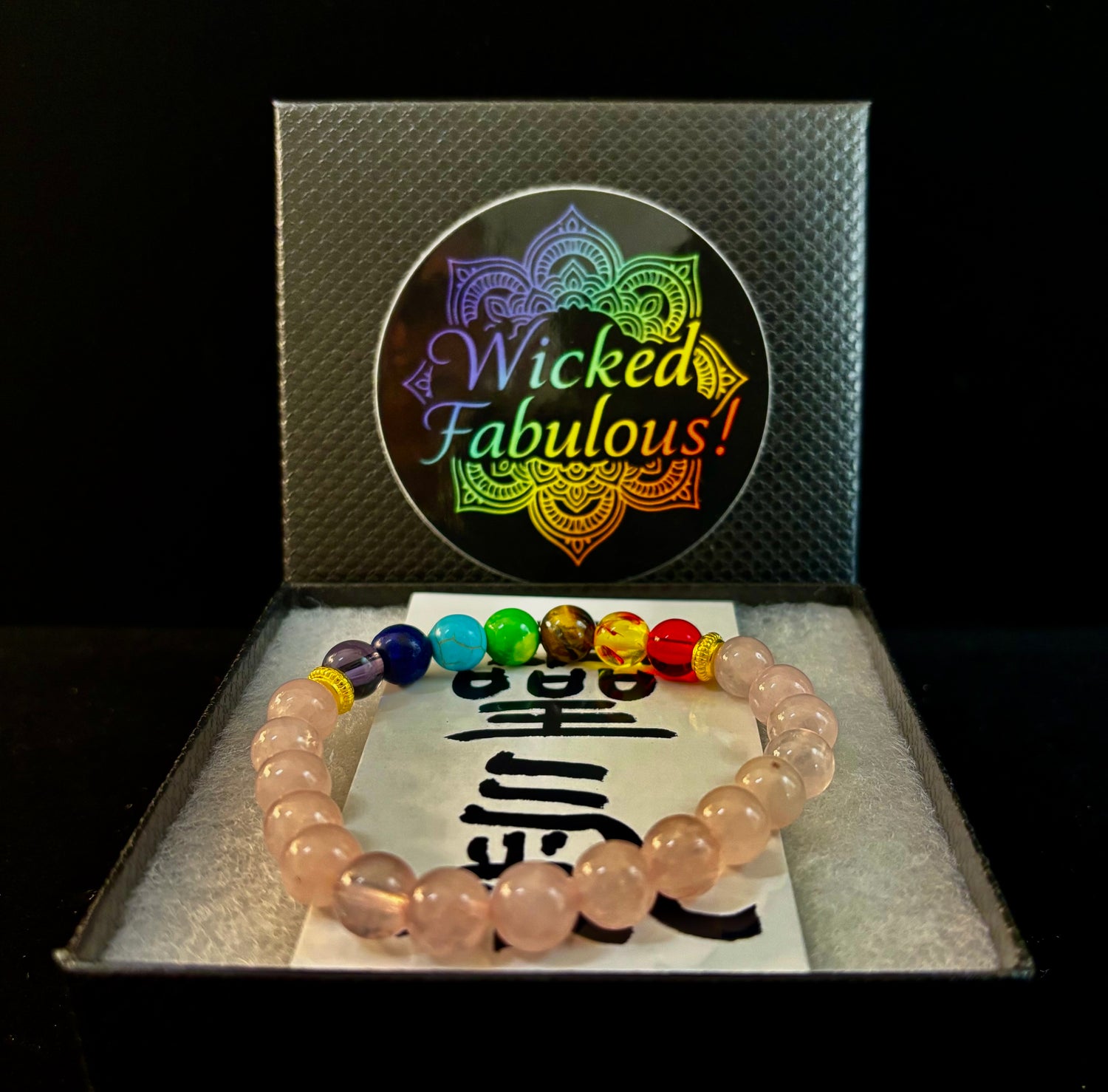 🌸Chakra & Rose Quartz Healing Bracelet – Emotional Balance + Heart Energy Support
