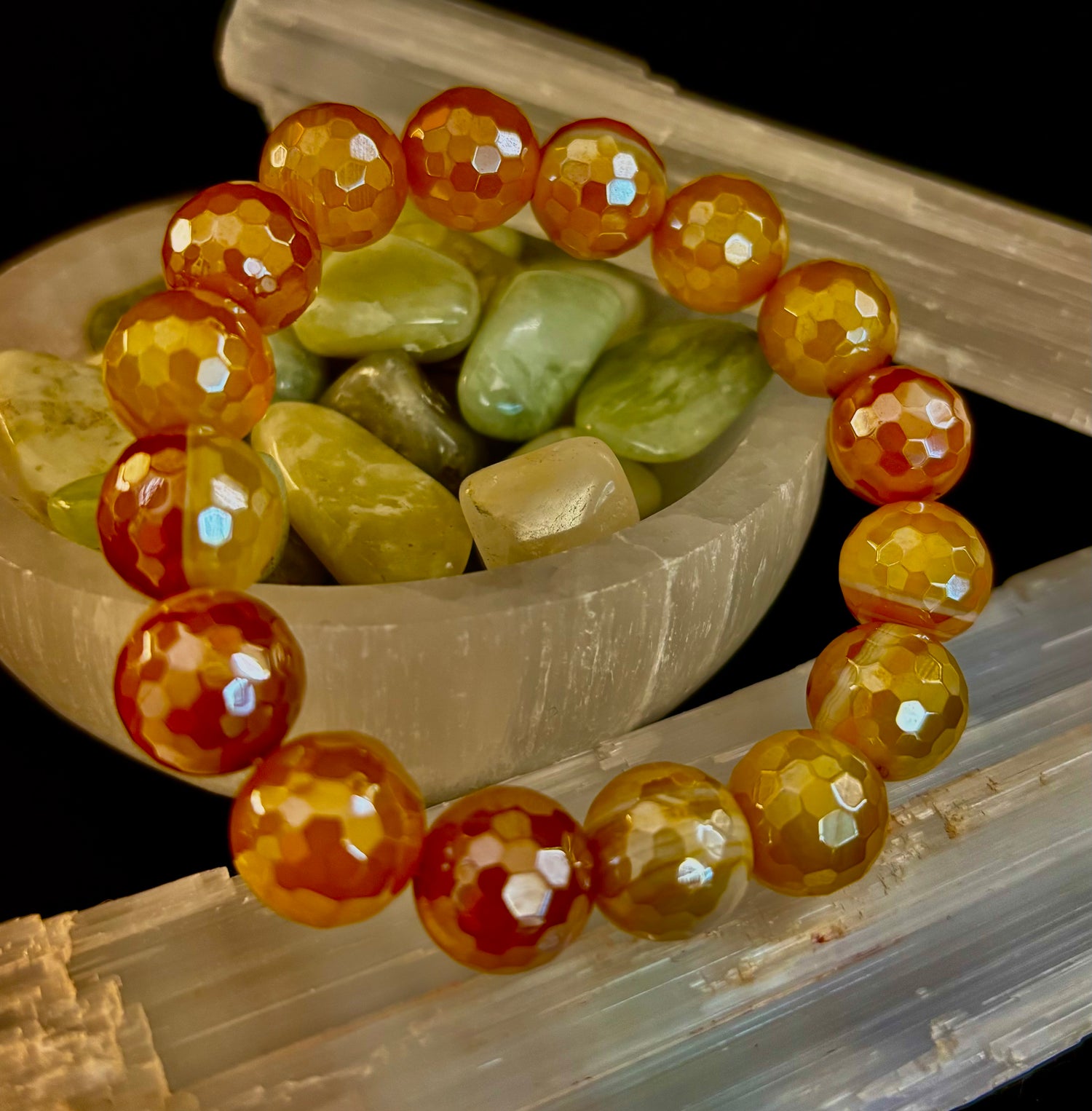 Wicked Glam Golden Hour – Yellow Banded Agate Bracelet