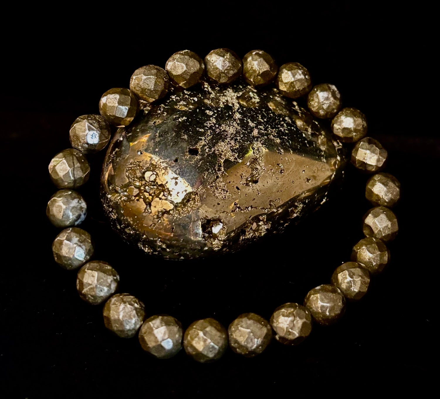 Prosper in Purpose – Pyrite Polyhedral Bracelet