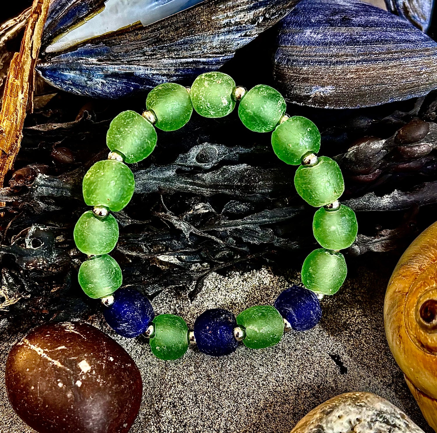 🌊 African Sea Glass Collection - Handcrafted African Fused Glass Bracelets
