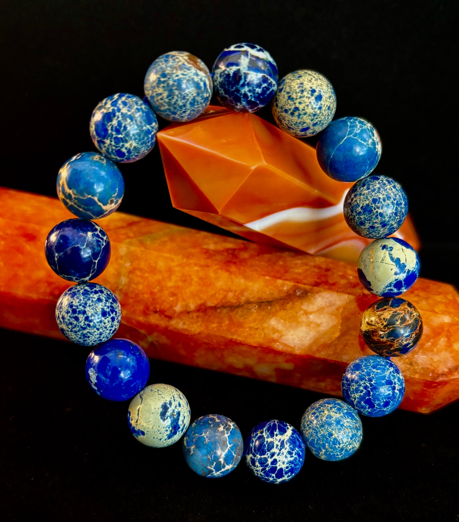 Atlantic Tide Blue Imperial Jasper Bracelet (12mm)
