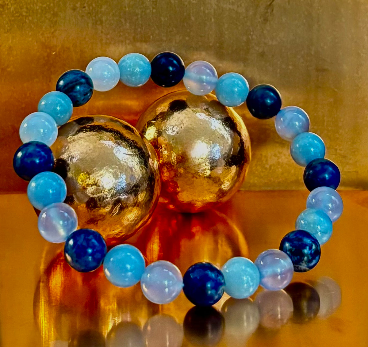 The Sacred Calm Trio | Sodalite, Chalcedony & Angelite Intention Bracelet