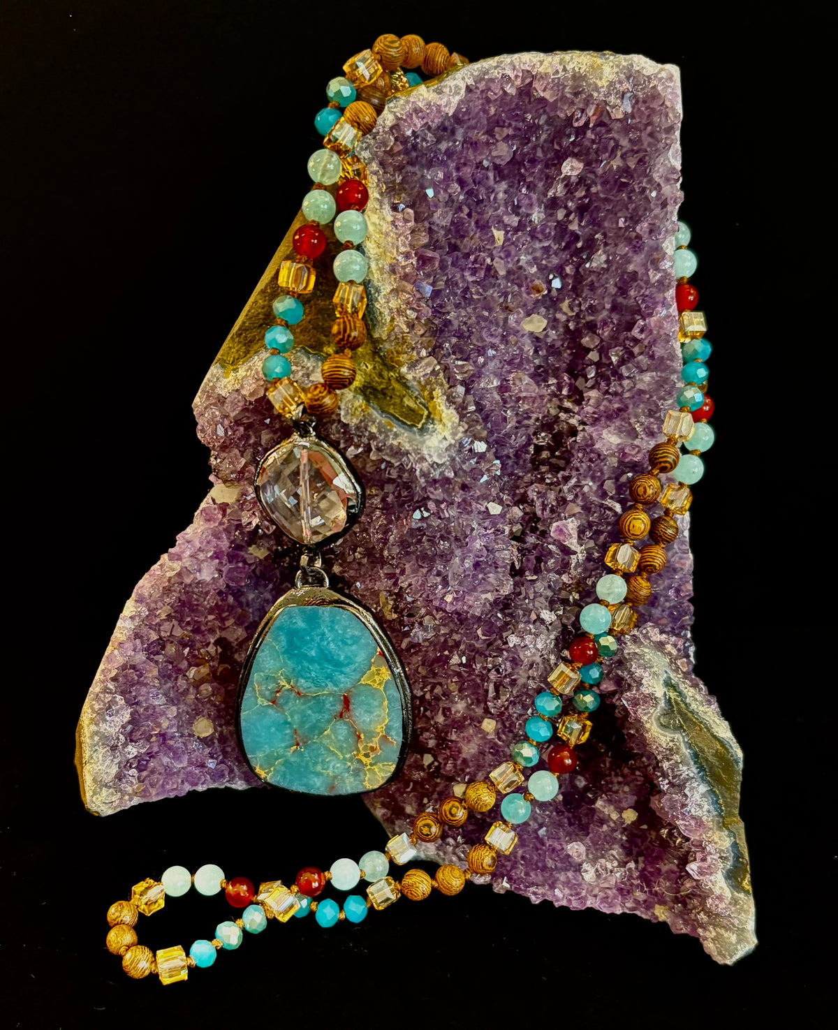 Statement Amazonite Pendant Necklace - Truth, Harmony & Calm