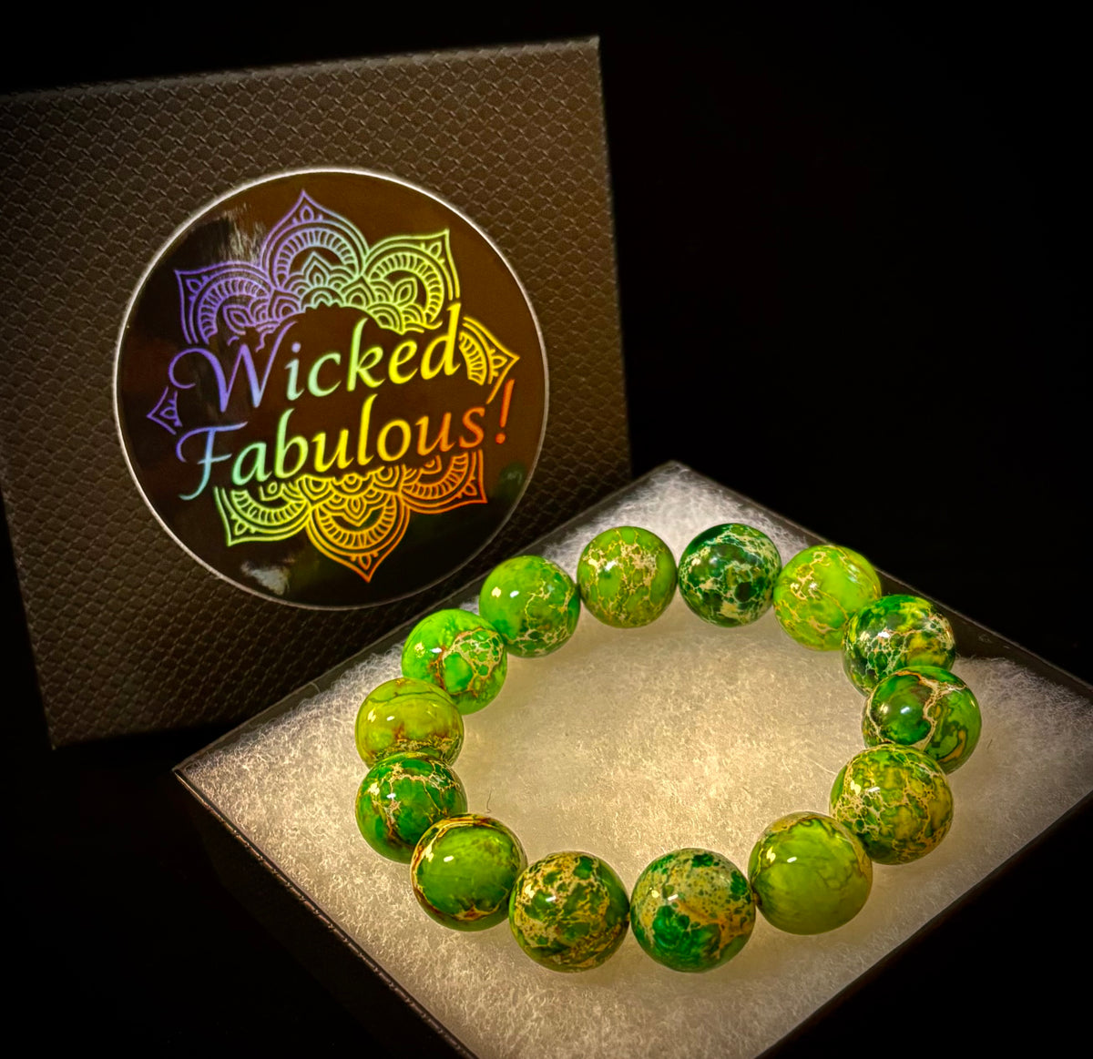Vibrant Earth – Sea Sediment Jasper Statement Bracelet (14mm)