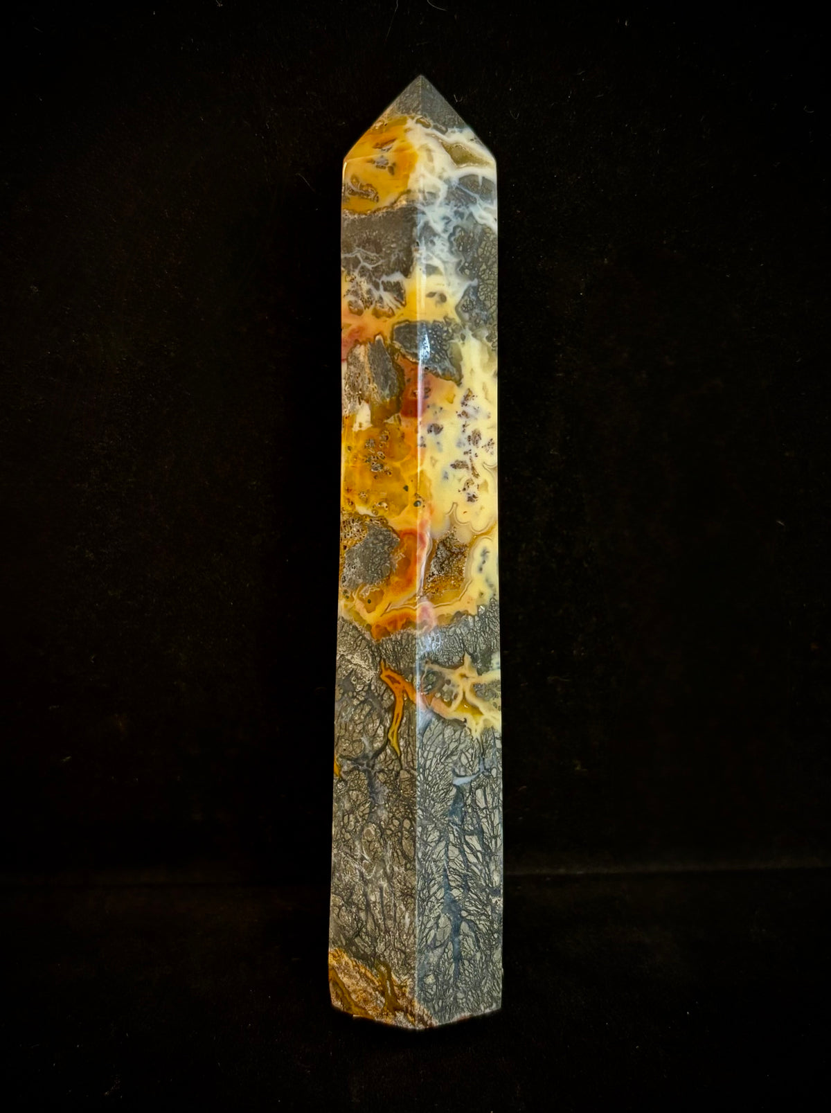 Marcasite Crystal Obelisk Mini-Tower – Soul Attraction & Metallic Focus (3"–4")