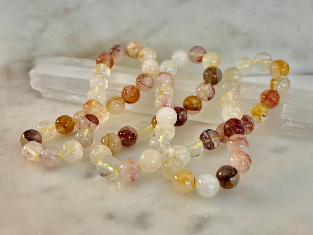 Golden Healer Quartz Bracelet – 8mm Natural Crystal - Energy Healing, Alignment & Manifestation