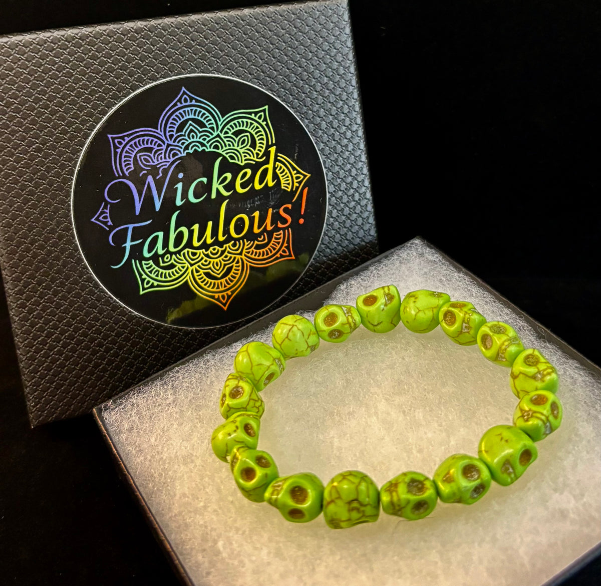 Neon Calavera Stretch Bracelet - Transformation & Living Fully