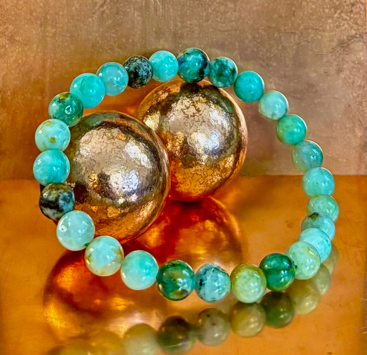 Ocean Horizon: Natural Fynchenite 8mm Gemstone Stretch Bracelet