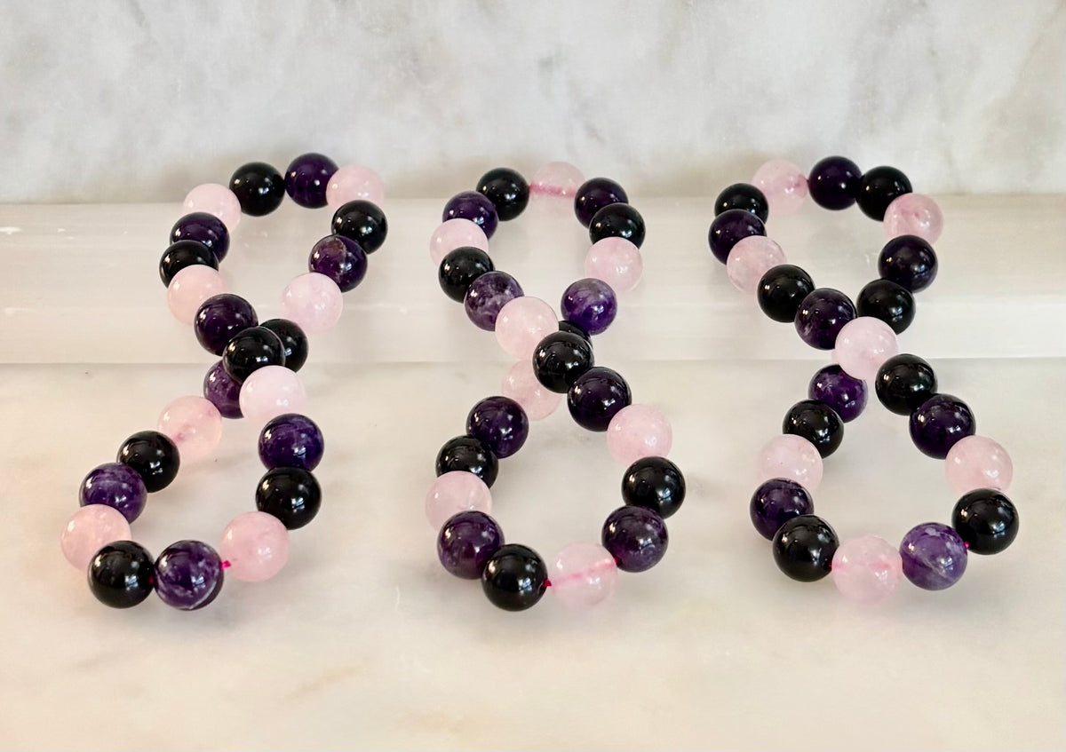 Sacred Shield: Empath Protection Natural Gemstone Stretch Bracelet