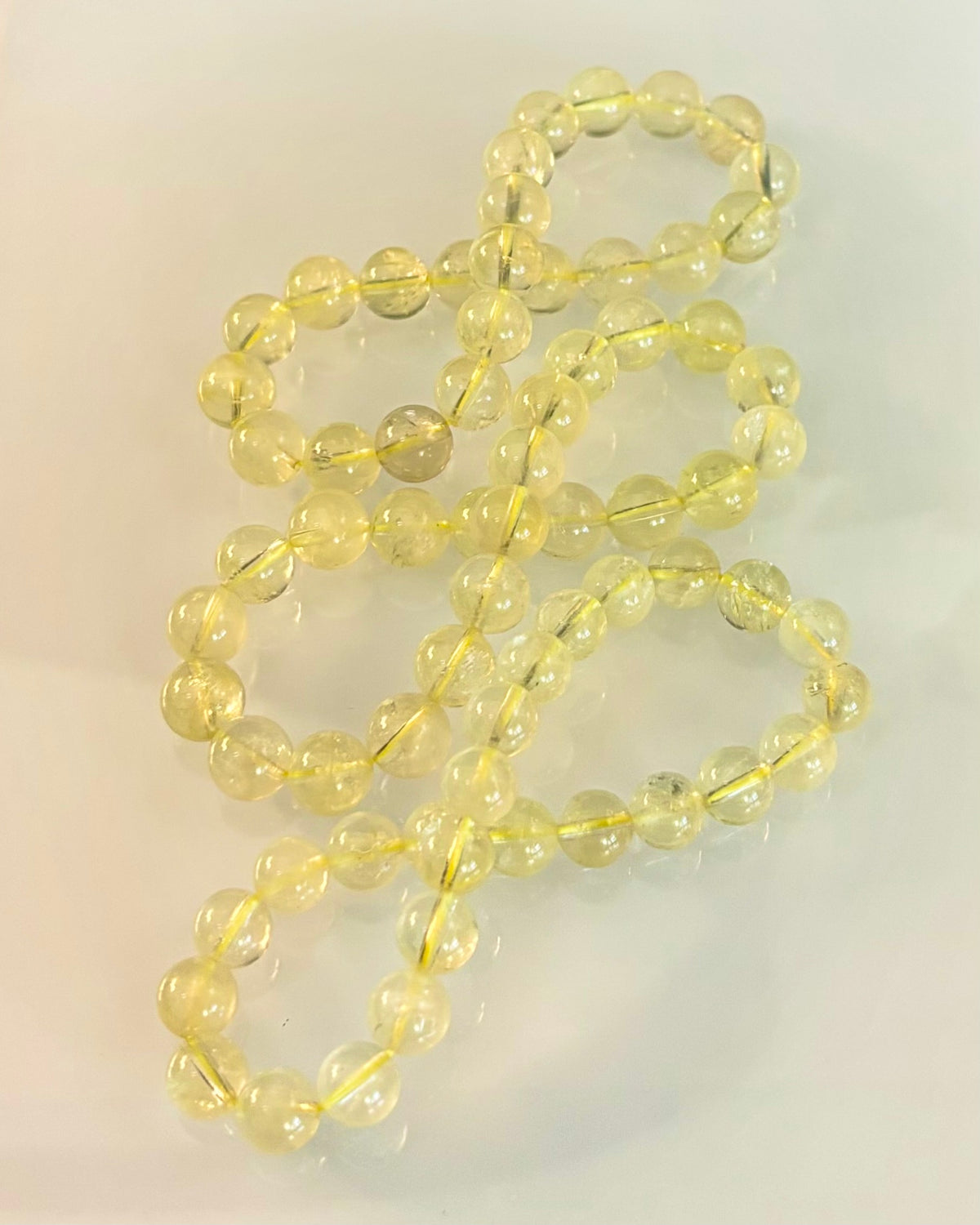 Solar Spark: Natural Lemon Quartz Gemstone Stretch Bracelet (8mm)