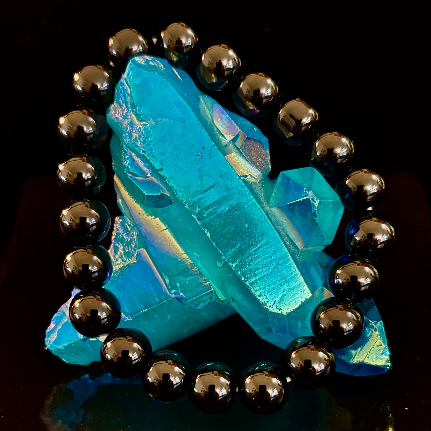 Reiki-Infused Natural Volcanic Black Obsidian Bracelet for Deep Grounding, Aura Protection & Stress Release (8mm, 10mm & 12mm)