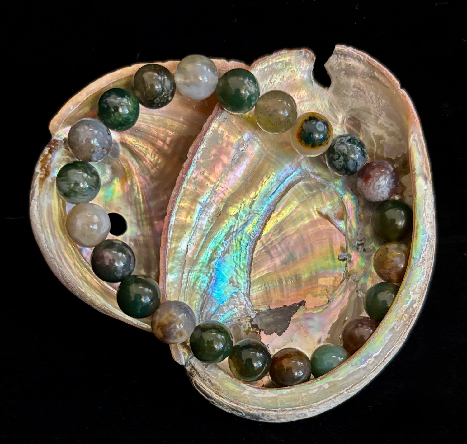 Reiki-Infused Natural Indian Agate Bracelet for Grounding, Emotional Balance & Steady Strength (6mm, 8mm & 10mm)