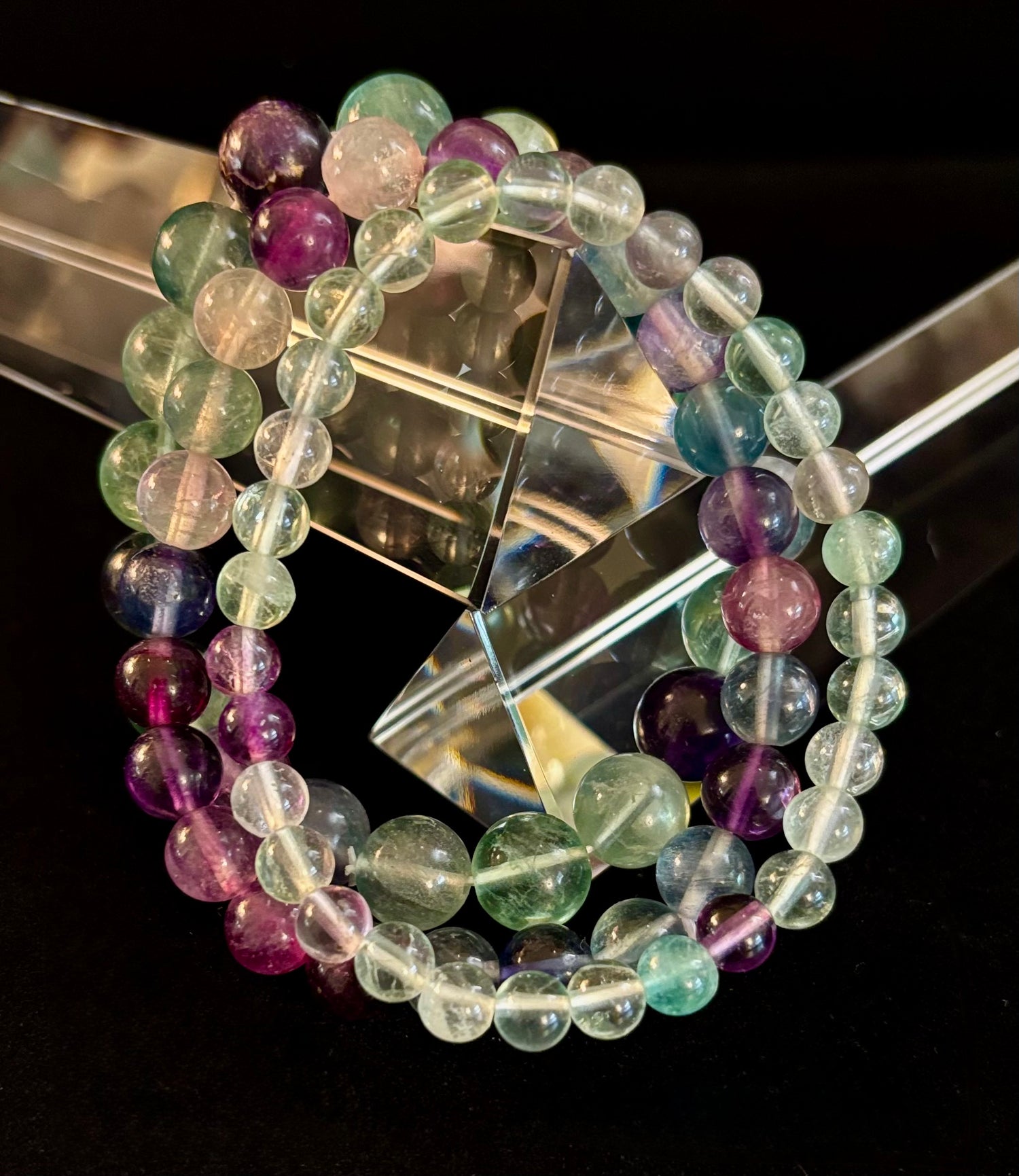 Natural Fluorite Spiritual Healing Bracelet – 6mm, 8mm or 10mm Gemstone Beads