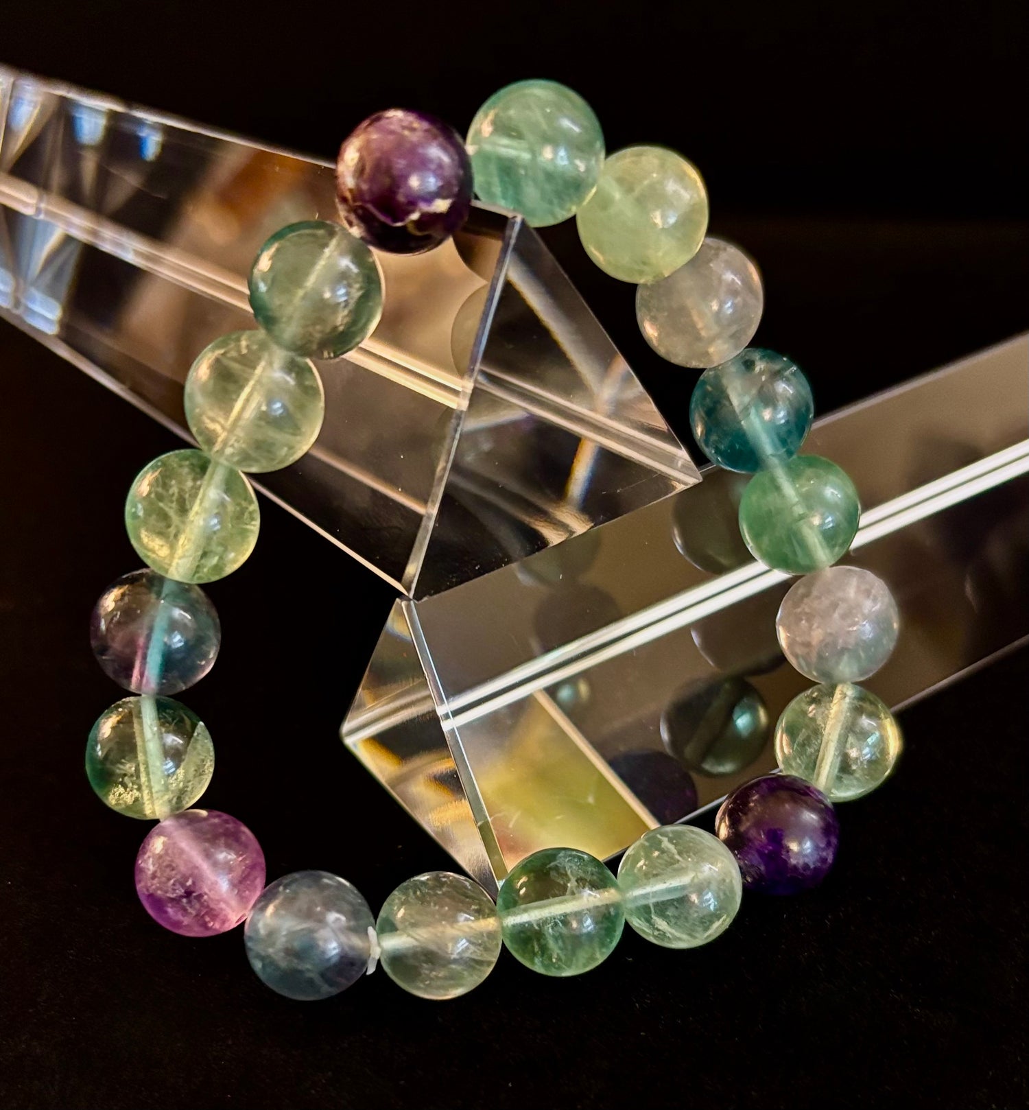 Natural Fluorite Spiritual Healing Bracelet – 6mm, 8mm or 10mm Gemstone Beads