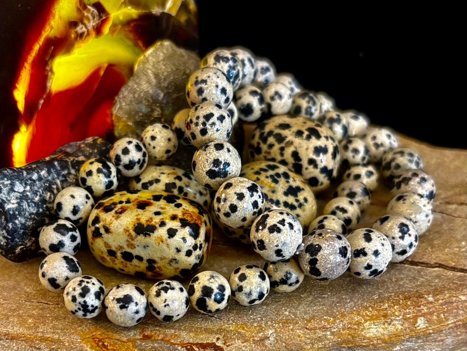 Dalmatian Jasper Protection & Playfulness Bracelet – 8mm or 10mm Natural Stone Beads