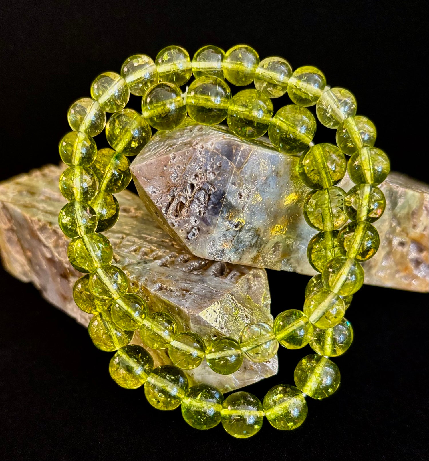 Reiki-Infused Natural Green Peridot Bracelet for Abundance, Heart Chakra Renewal & Fresh Beginnings (8mm & 10mm)