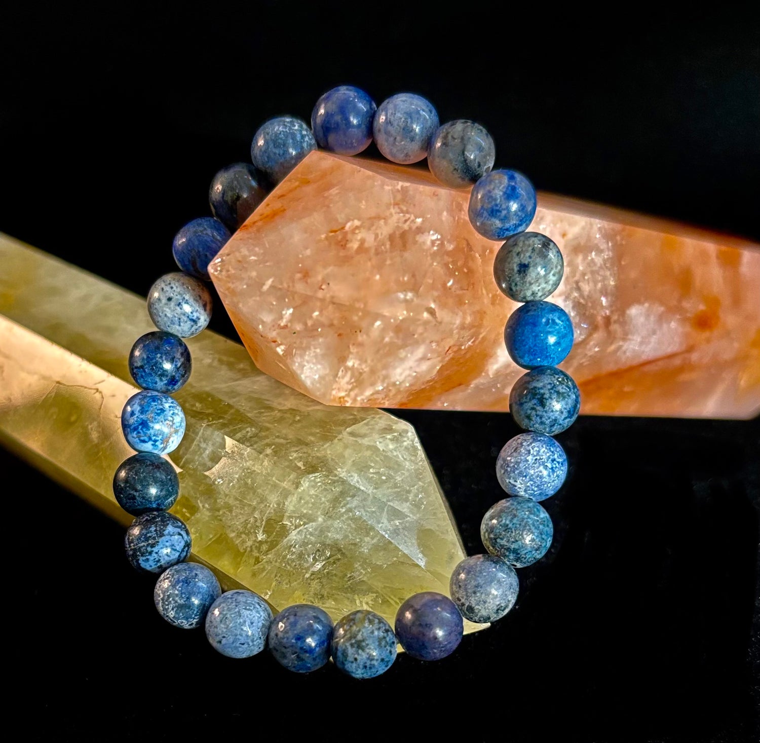 Dumortierite Natural Stone Bracelet | 8mm Blue Gemstone Beads for Focus & Inner Strength (Small to Medium Wrists)