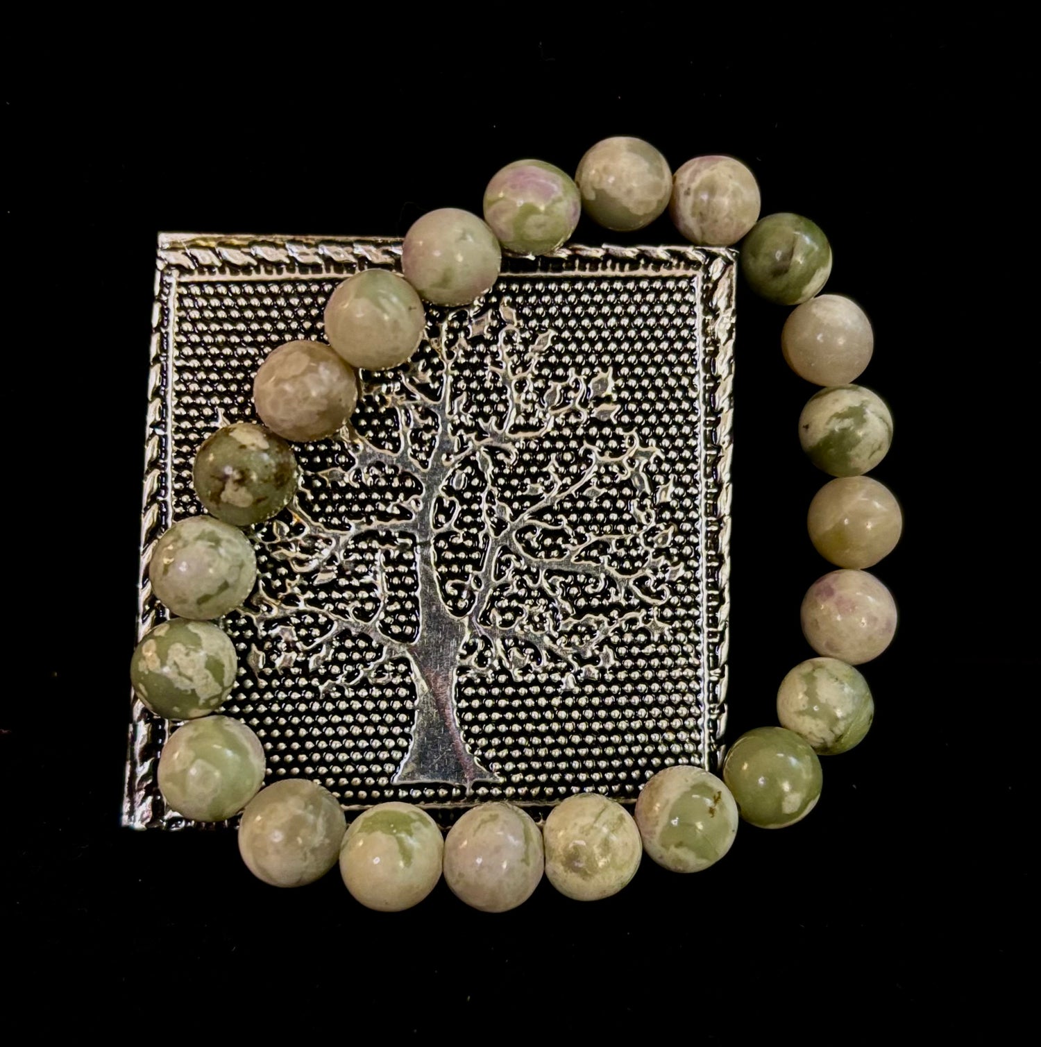 Peace Jade Healing Bracelet – 8mm Calming Stone for Medium Wrists