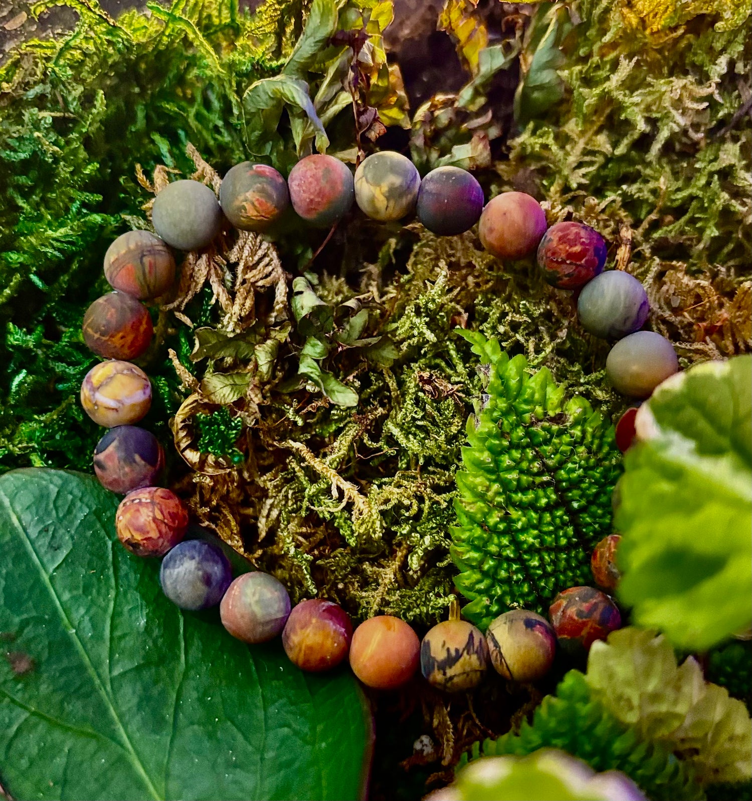 Picasso Stone (Picasso Jasper) Reiki-Infused Creativity & Grounding Bracelet – Small to Medium Wrists