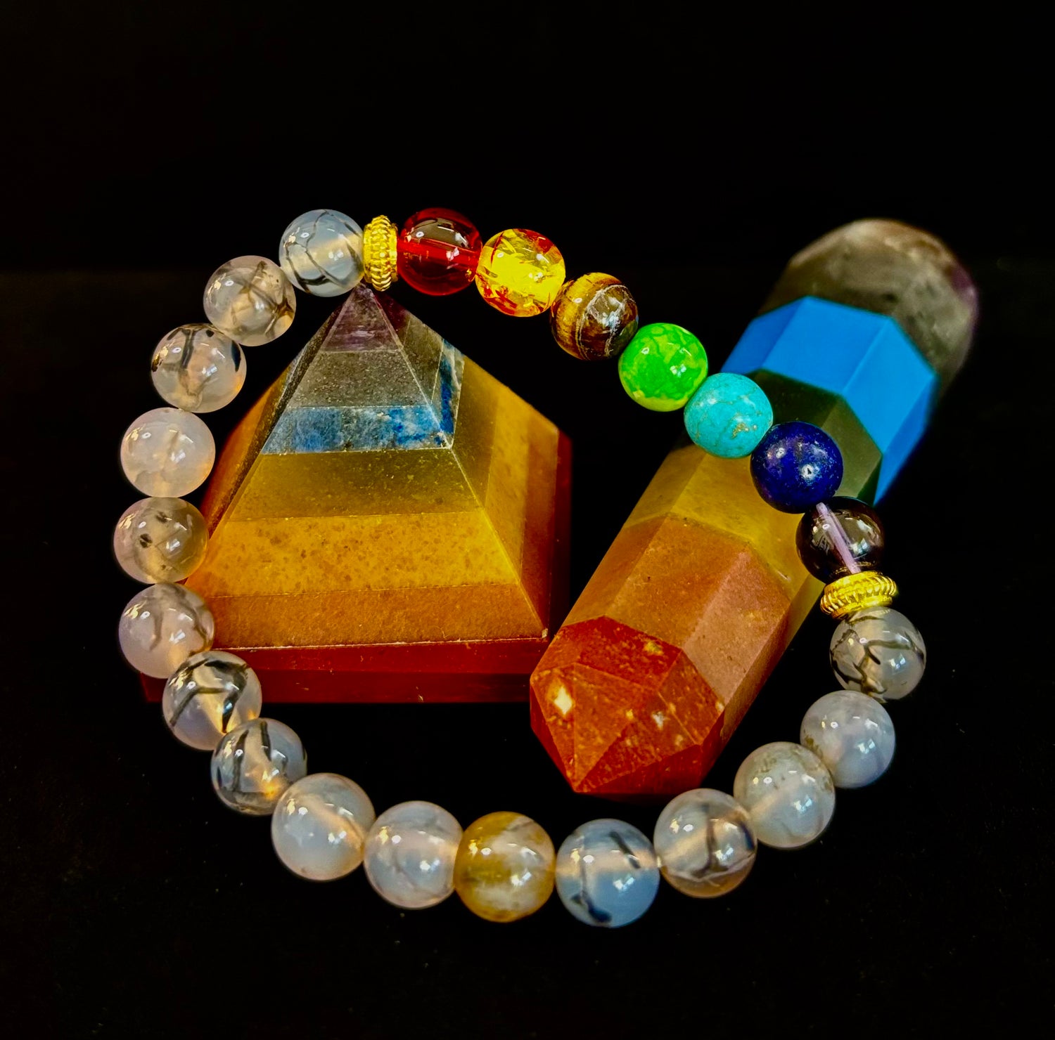 Dragon Agate 7-Chakra Balance Bracelet – Protection, Strength & Energy Flow