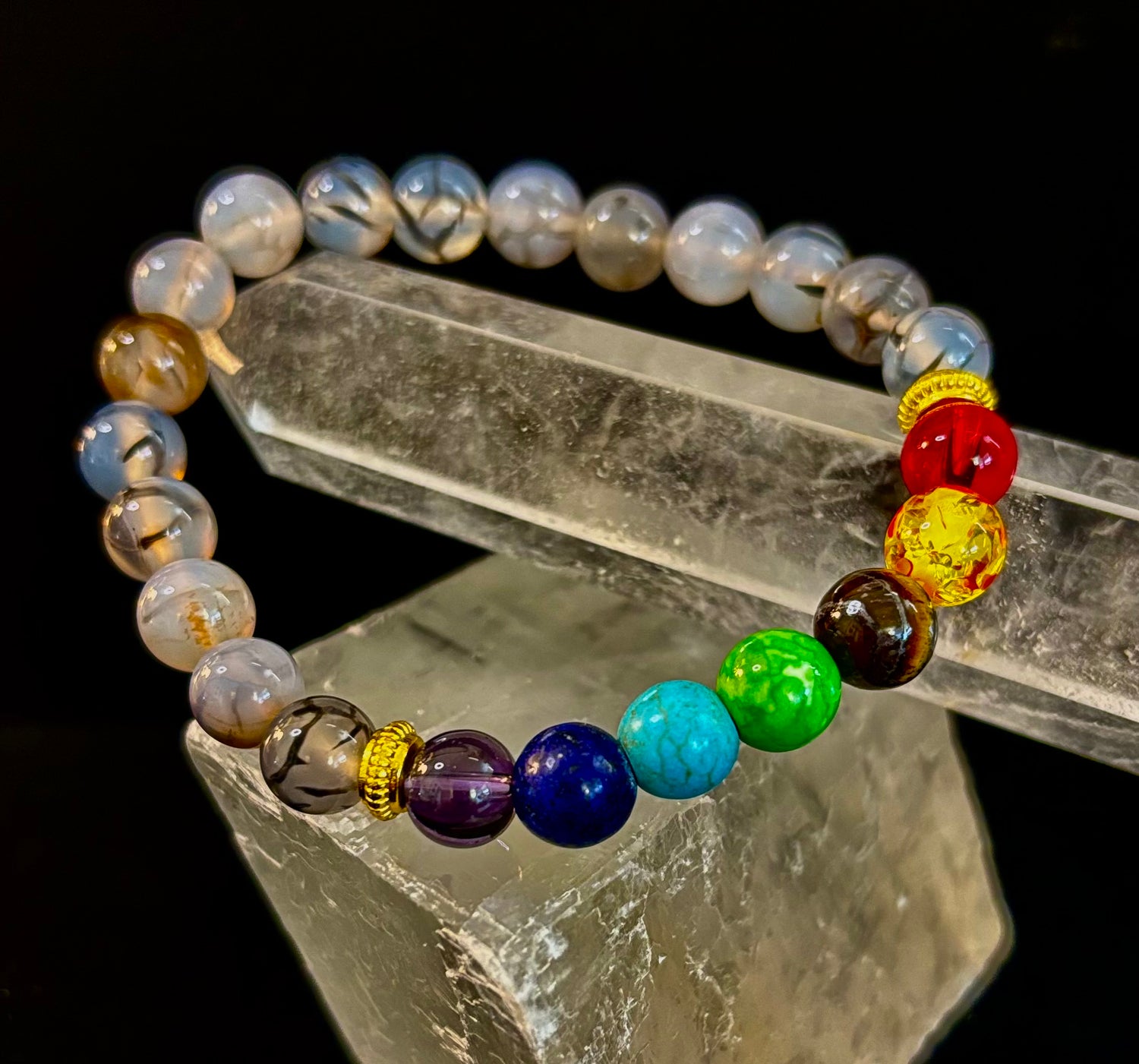 Dragon Agate 7-Chakra Balance Bracelet – Protection, Strength & Energy Flow