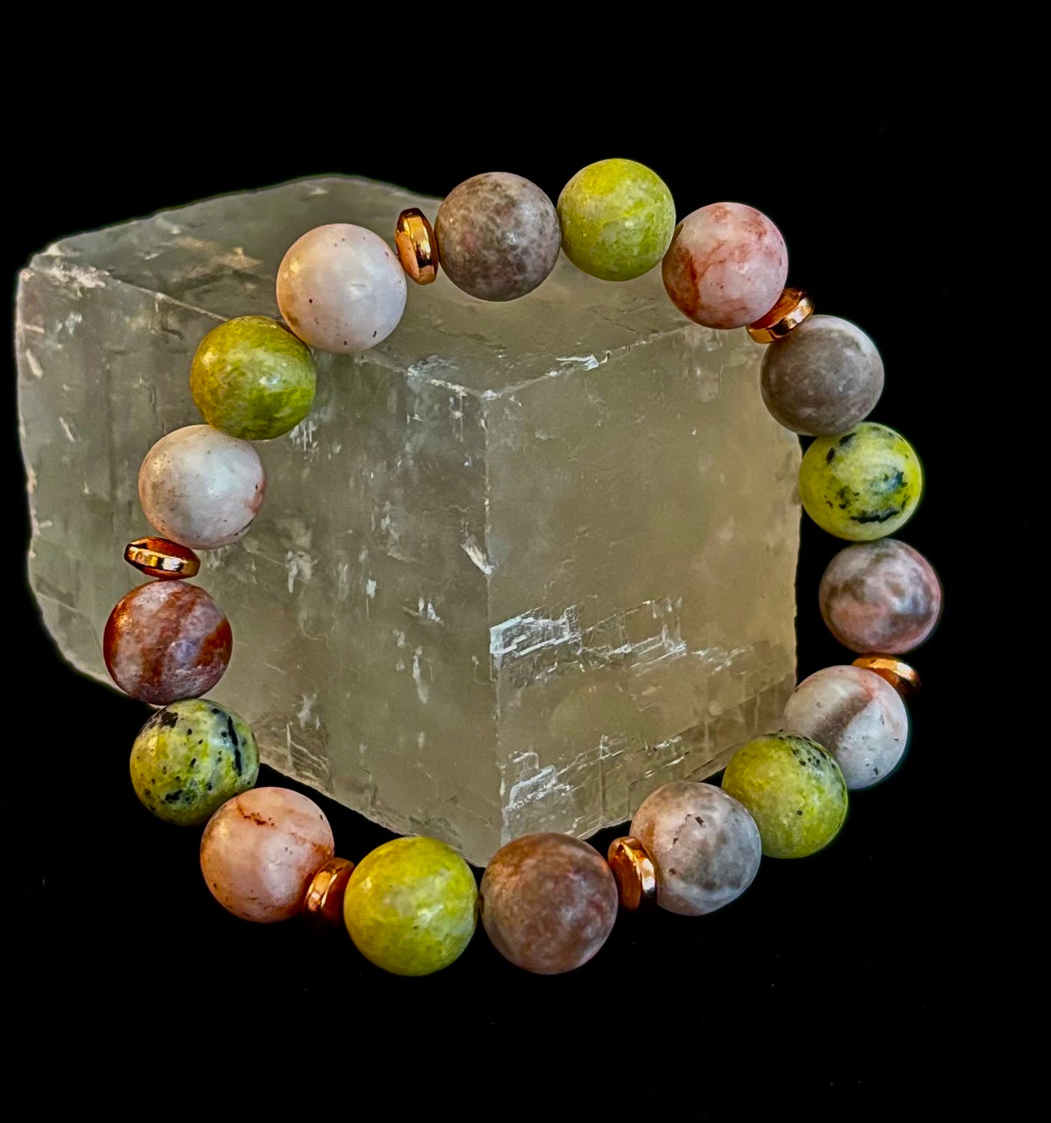 Reiki-Infused Earth Harmony Jasper Bracelet – 10mm Grounding & Balance Beads (Medium Wrists)