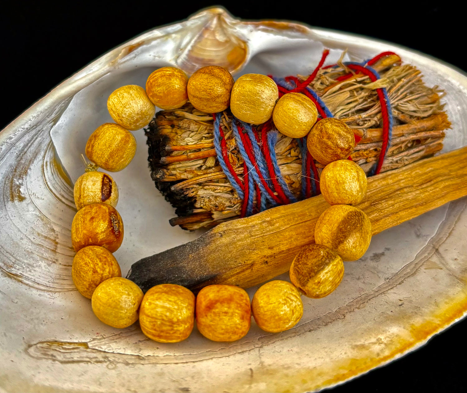 Palo Santo Beaded Bracelet – Cleansing Energy, Calm & Grounded Balance