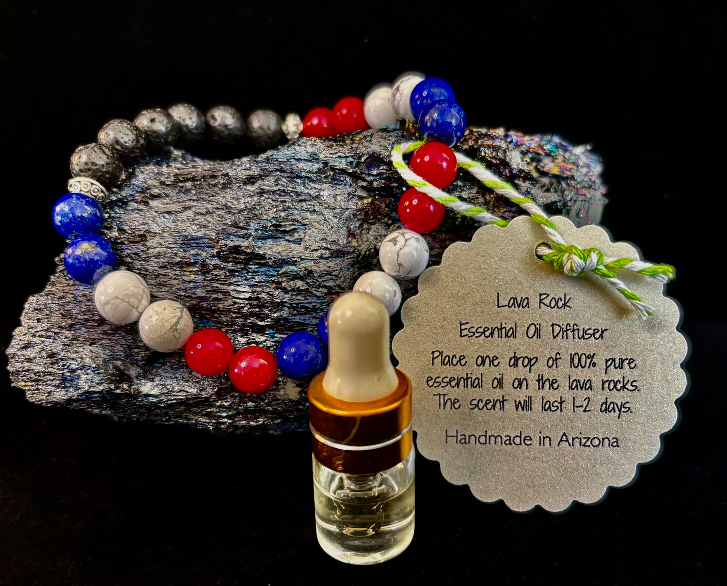 Patriotic Aromatherapy Diffuser Bracelet