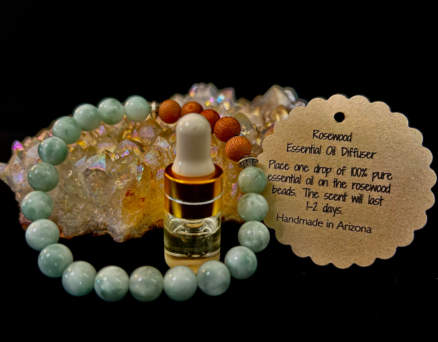 Green Moonstone Aromatherapy Diffuser Bracelet