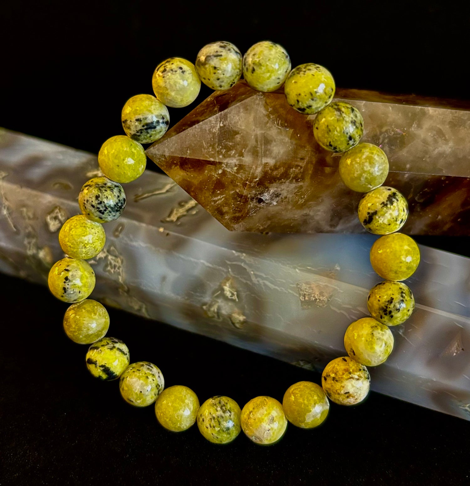 Yellow Turquoise Energy Bracelet – 8mm Natural Gemstone Bracelet (Medium Fit)
