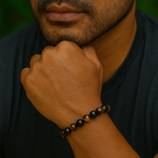 Tiger Eye & Hematite Protection Bracelet – Strength, Balance & Grounding Energy