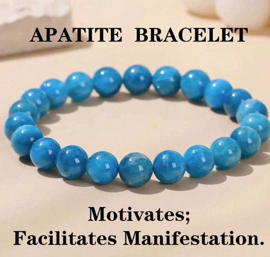 Blue Apatite Beads Bracelet - Enhance Creativity
