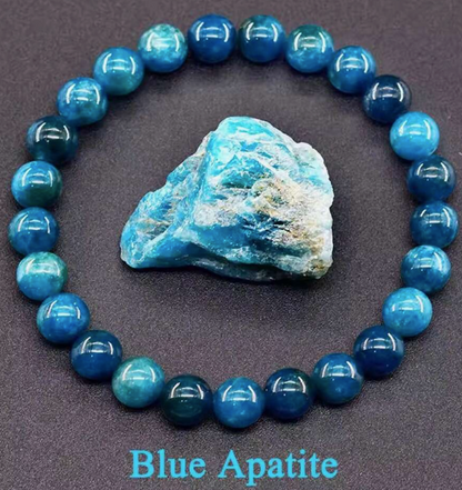 Blue Apatite Beads Bracelet - Enhance Creativity