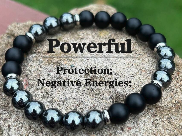 Black Onyx Hematite Protection Bracelet