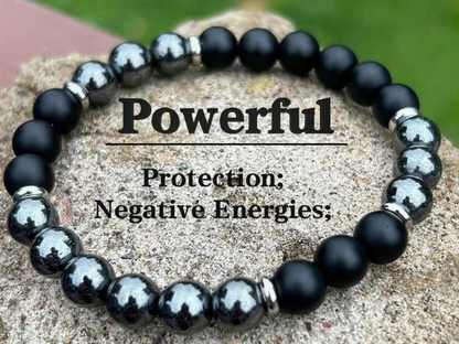 Black Onyx Hematite Protection Bracelet