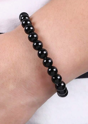 Black Obsidian Beaded Bracelet