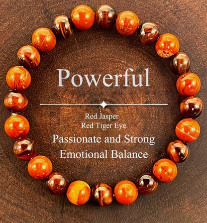 Powerful Protection Bracelet – Red Tiger Eye & Natural Stone Healing Bracelet